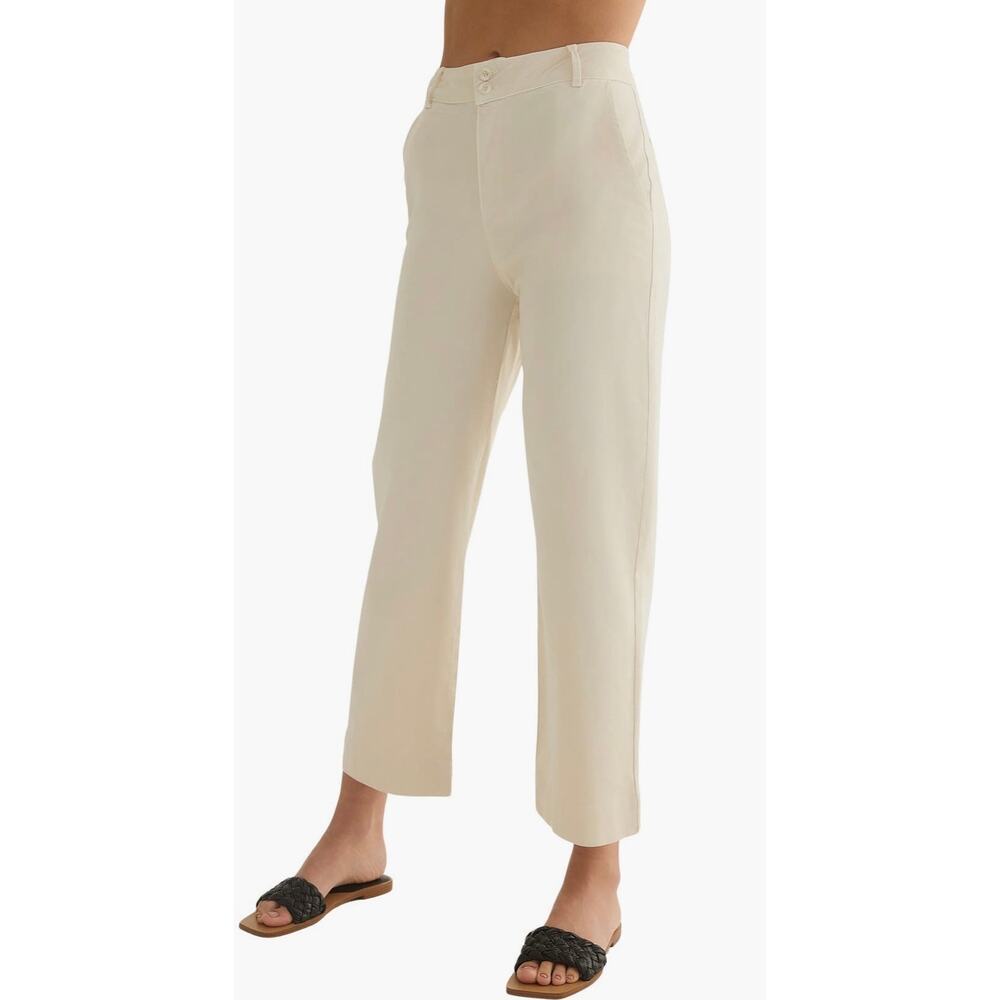 bella dahl Saige Wide Leg Crop-Capri Khaki Pants Size 28 - Picture 3 of 11